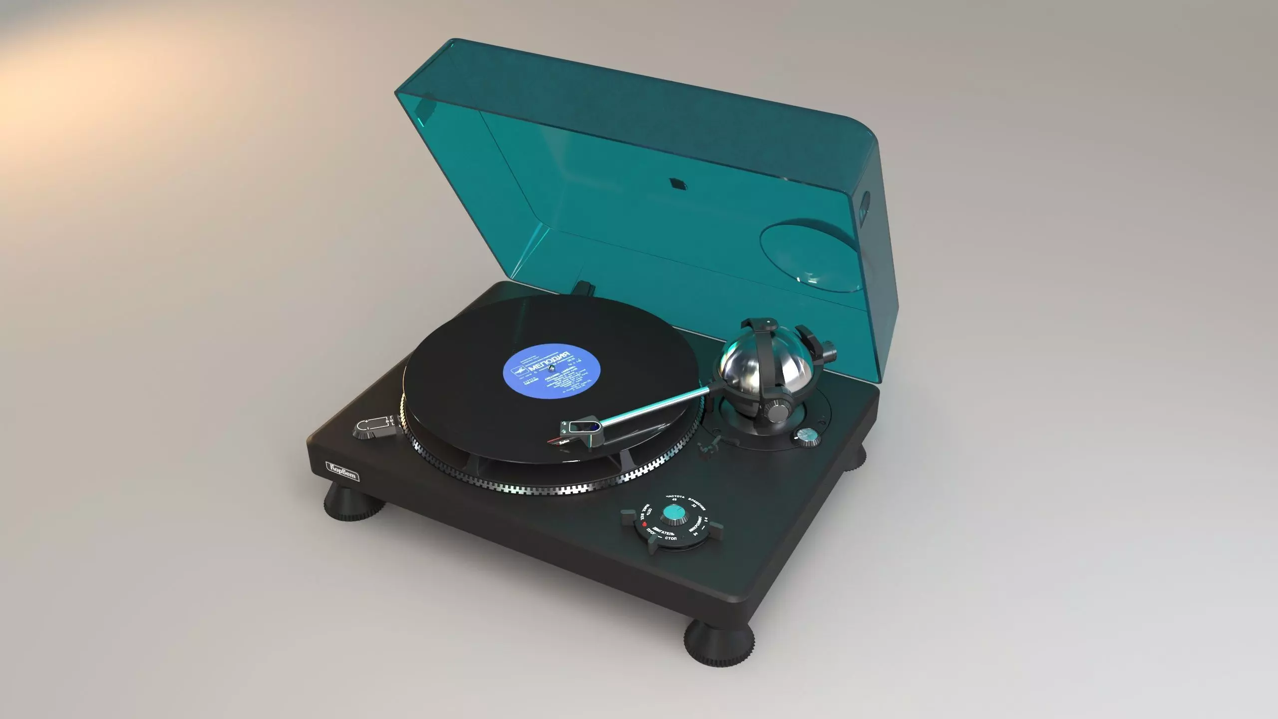 Korvet 038 Soviet turntable 3D model_0