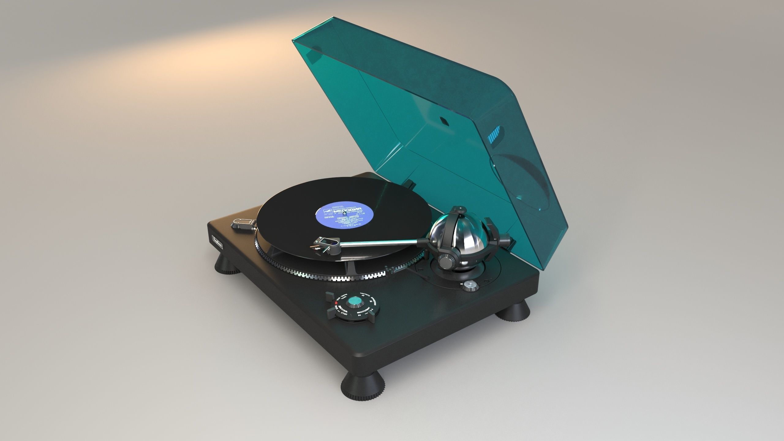 Korvet 038 Soviet turntable 3D model_3