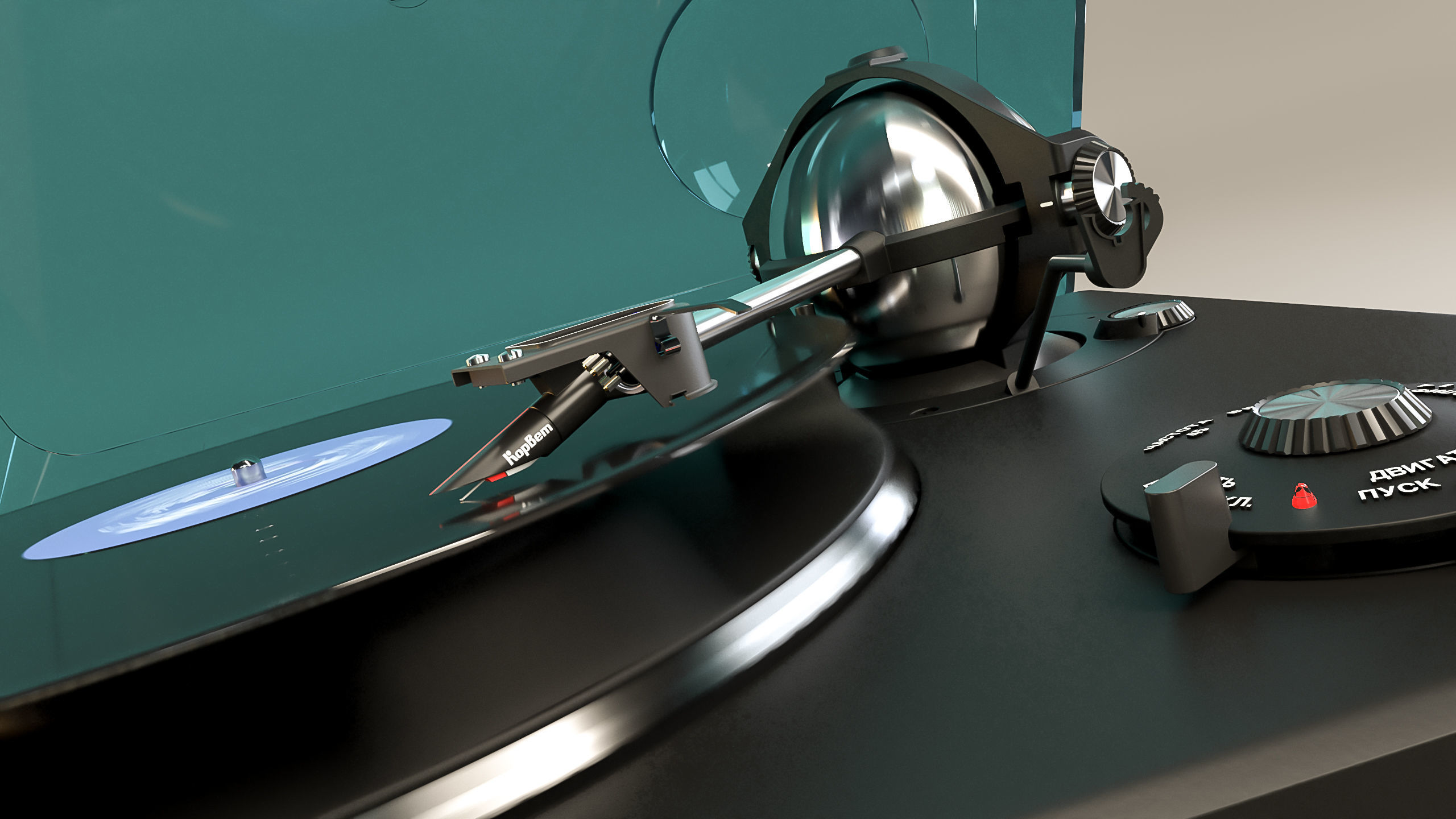 Korvet 038 Soviet turntable 3D model_7