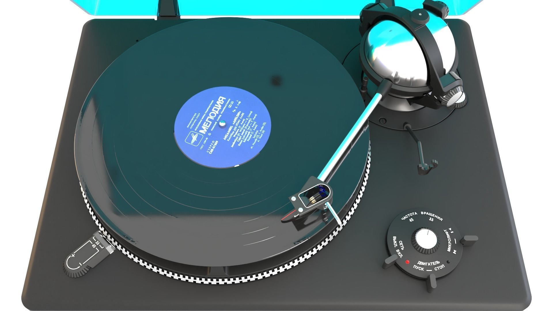 Korvet 038 Soviet turntable 3D model_16