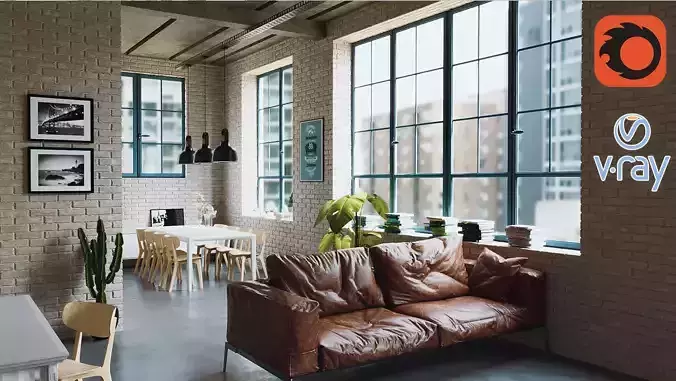Industrial Living Interior 