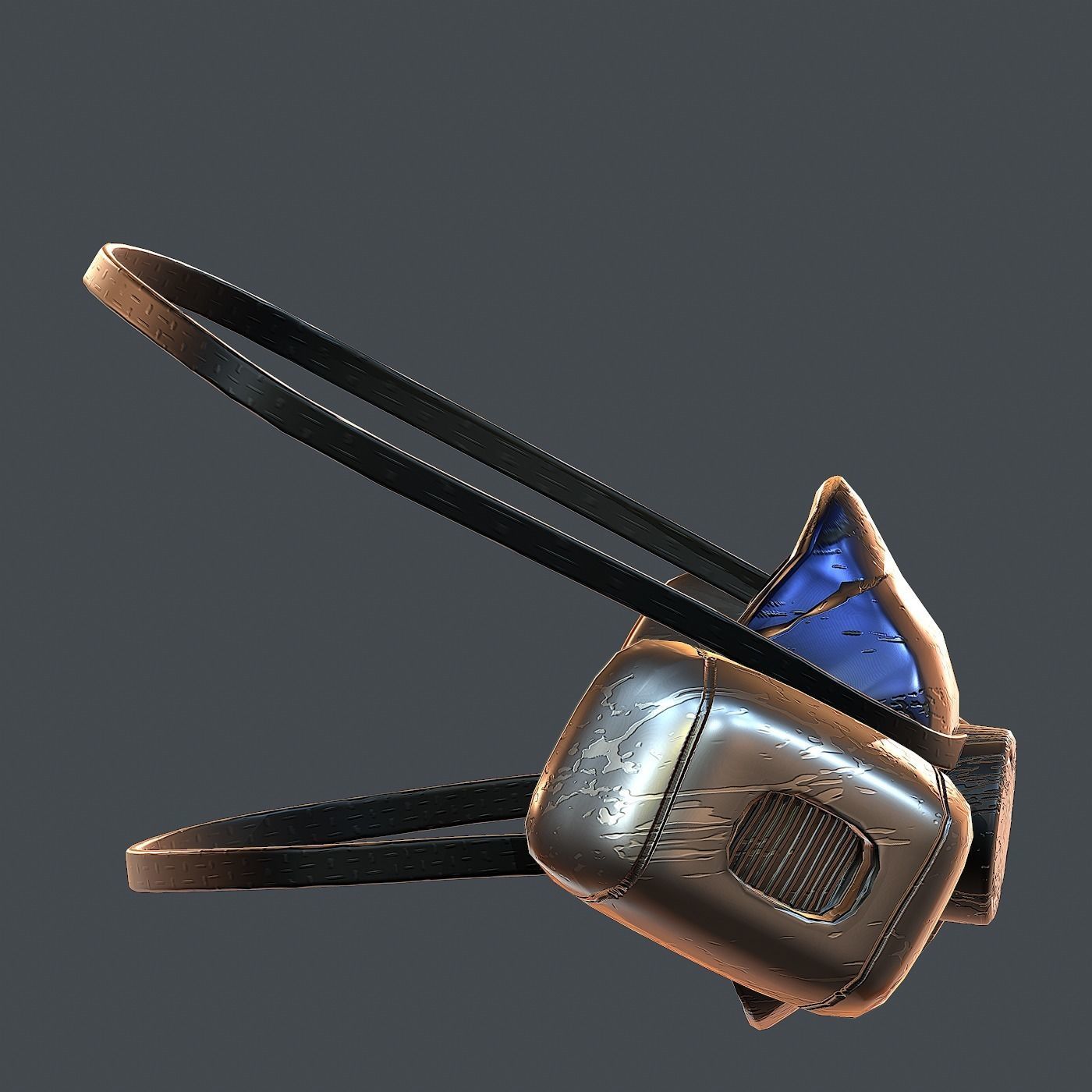 Gas mask helmet 3d model scifi Low-poly  Low-poly 3D model_4