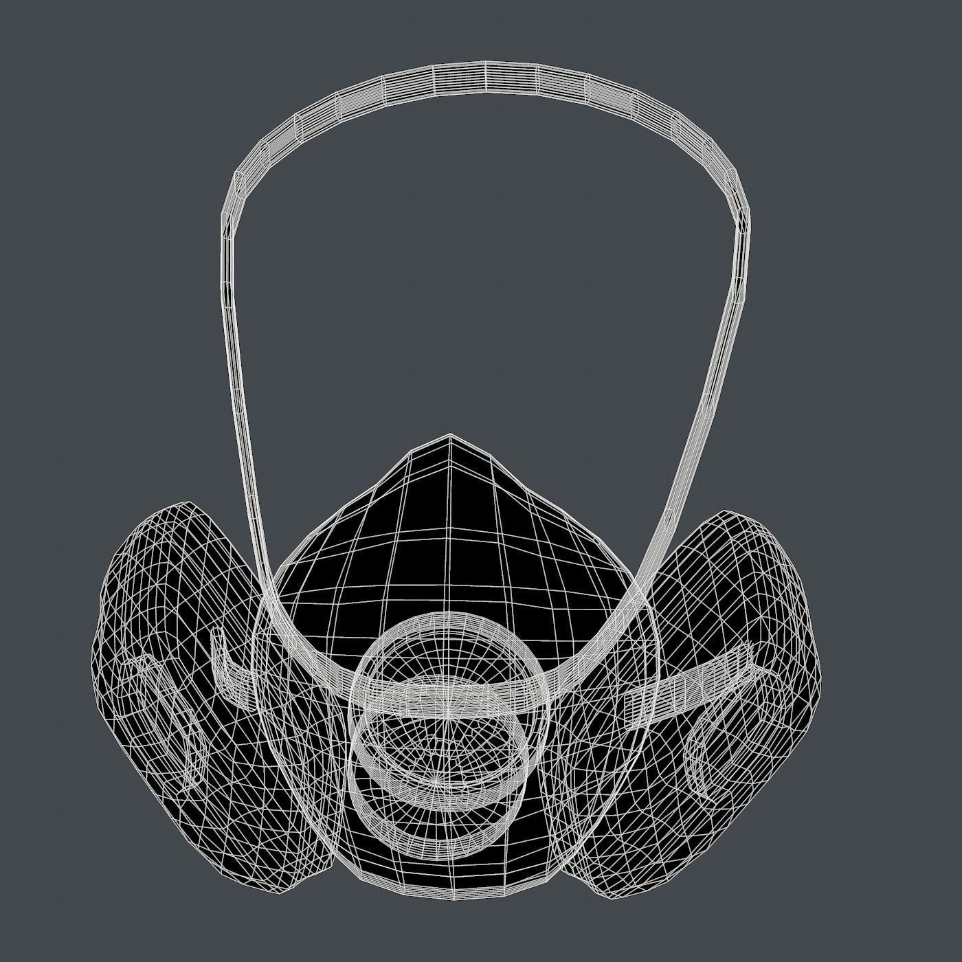 Gas mask helmet 3d model scifi Low-poly  Low-poly 3D model_8