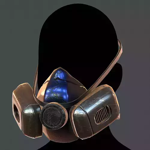 Gas mask helmet 3d model scifi Low-poly 