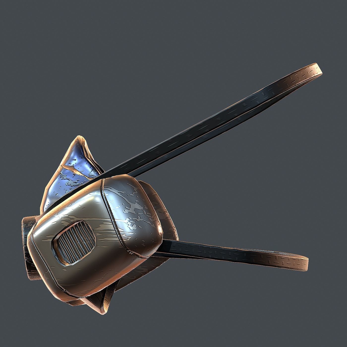 Gas mask helmet 3d model scifi Low-poly  Low-poly 3D model_7