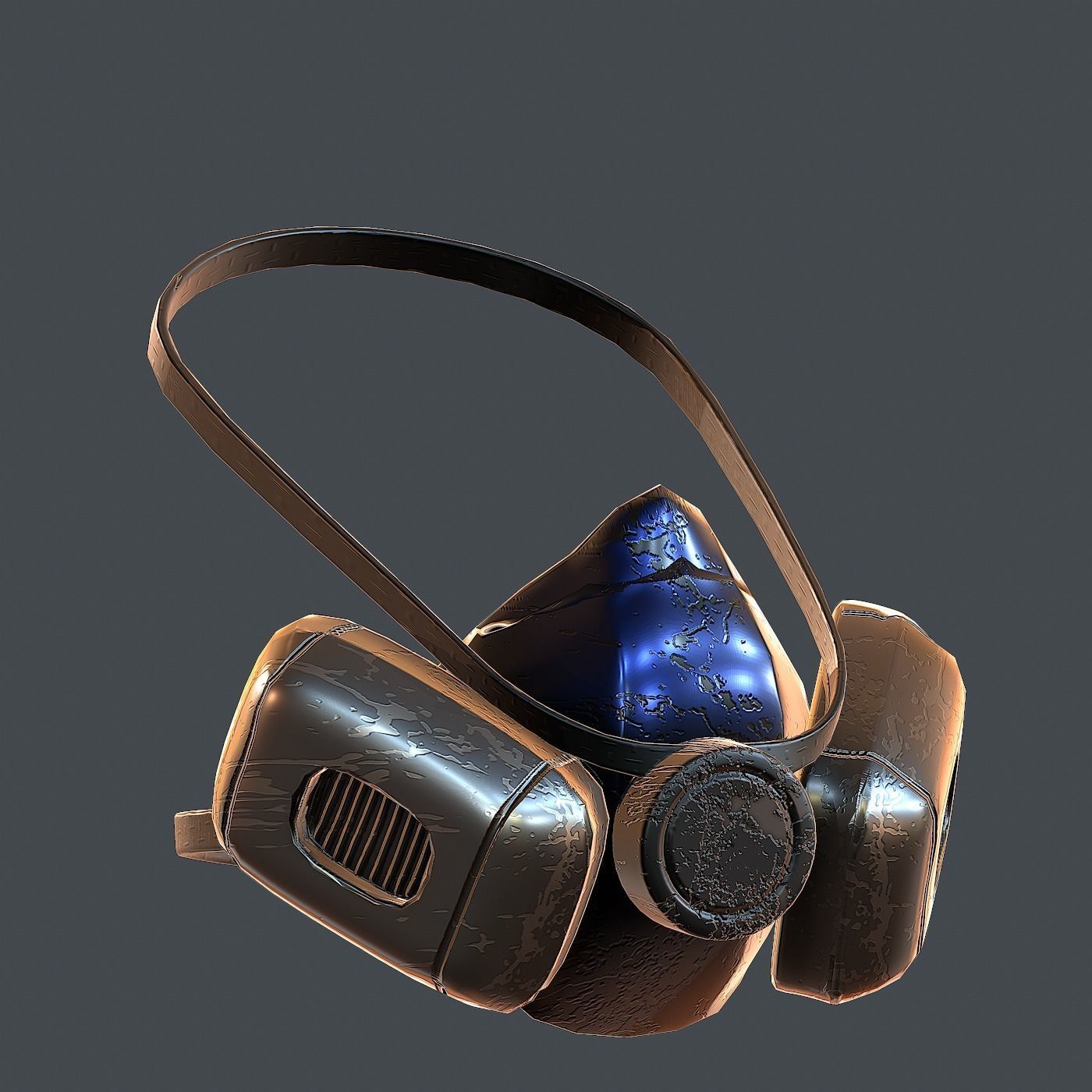 Gas mask helmet 3d model scifi Low-poly  Low-poly 3D model_3