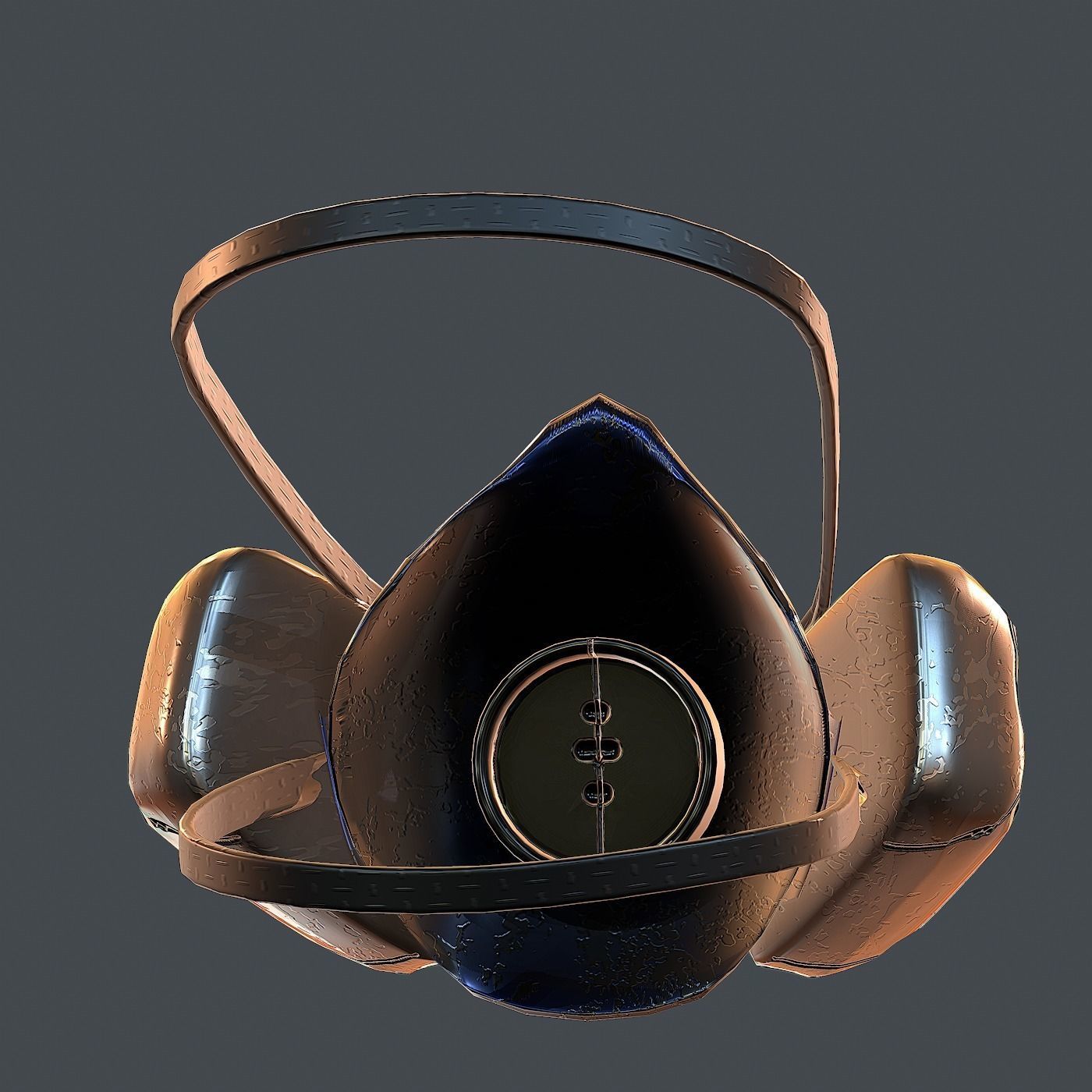 Gas mask helmet 3d model scifi Low-poly  Low-poly 3D model_5