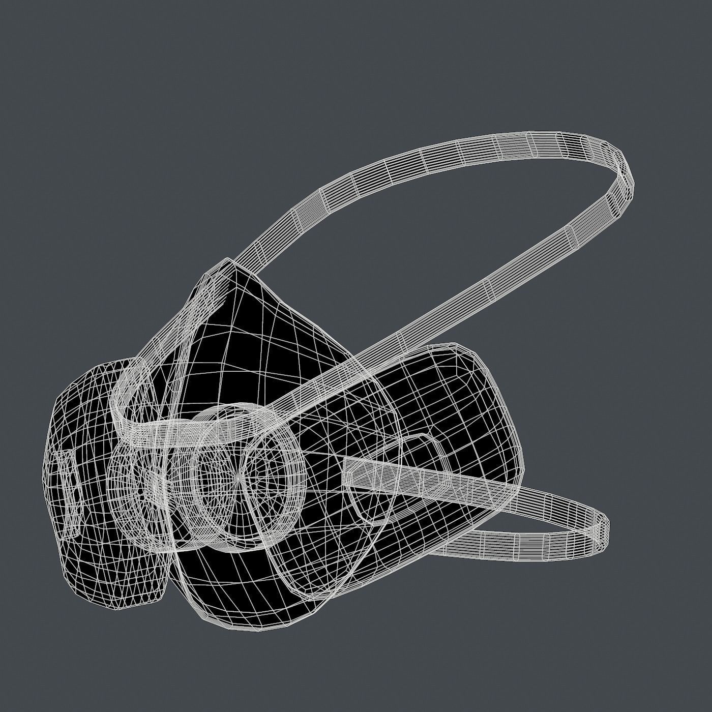 Gas mask helmet 3d model scifi Low-poly  Low-poly 3D model_9