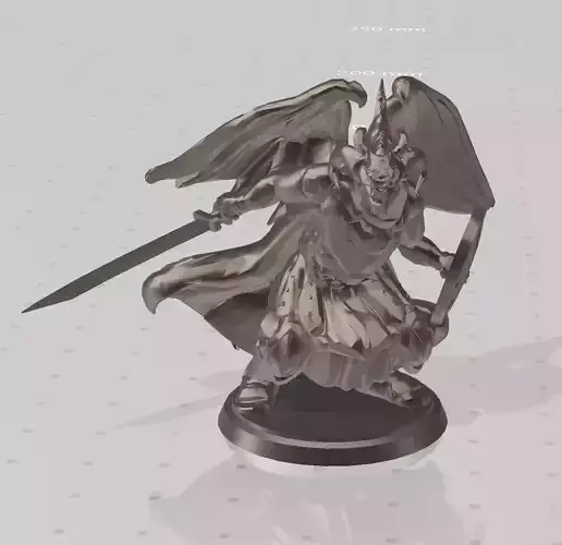 Dragonborn With wings combat ready  3D print model