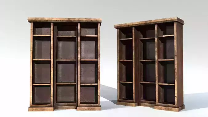 Book Shelf Low-poly 3D model