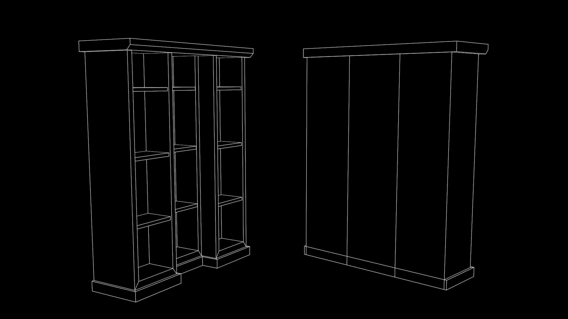 Book Shelf Low-poly 3D model_3