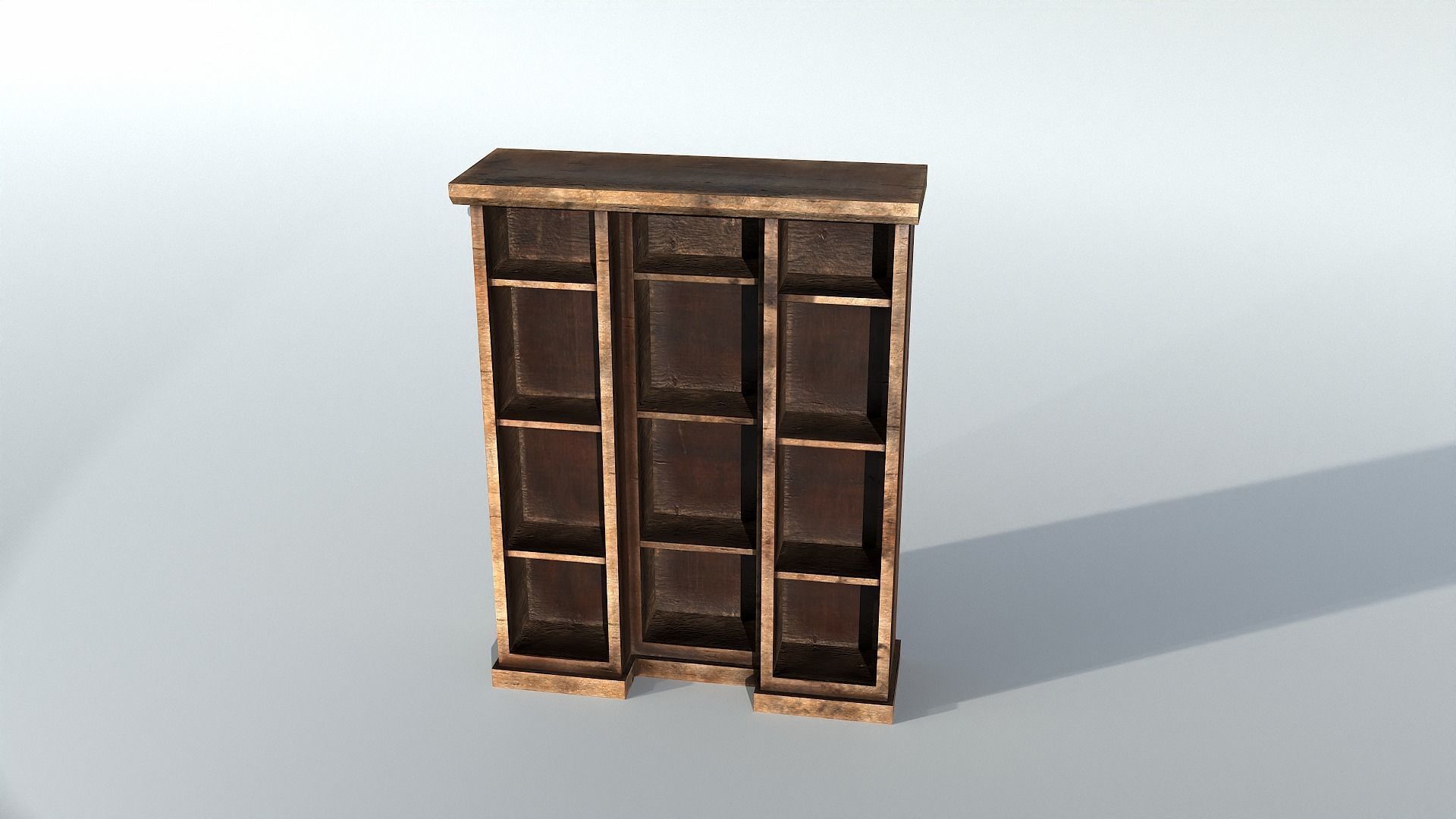 Book Shelf Low-poly 3D model_4