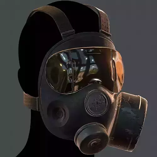 Gas mask helmet 3d model scifi Low-poly 