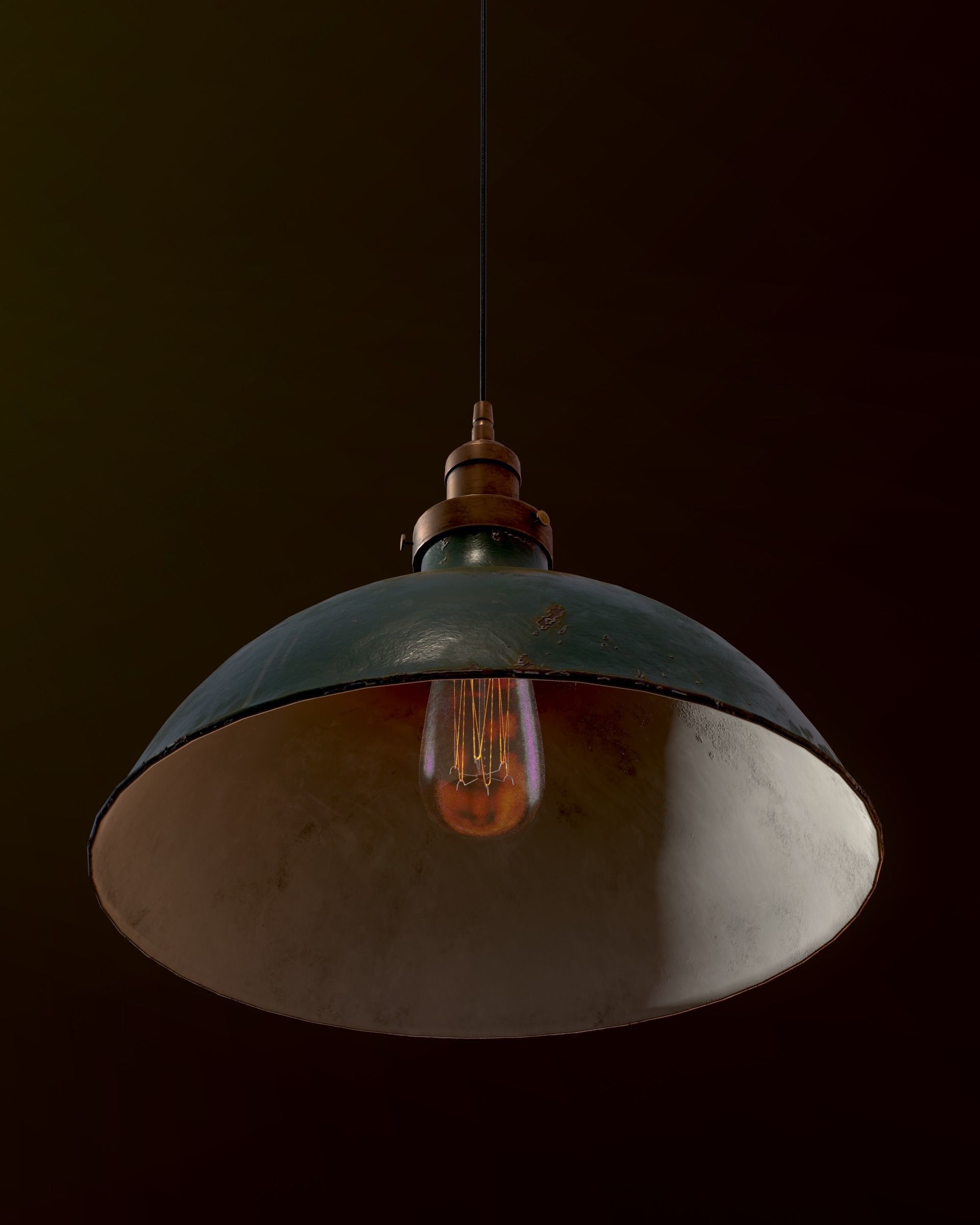 Old Pendant Lamp 4K Low-poly 3D model_31