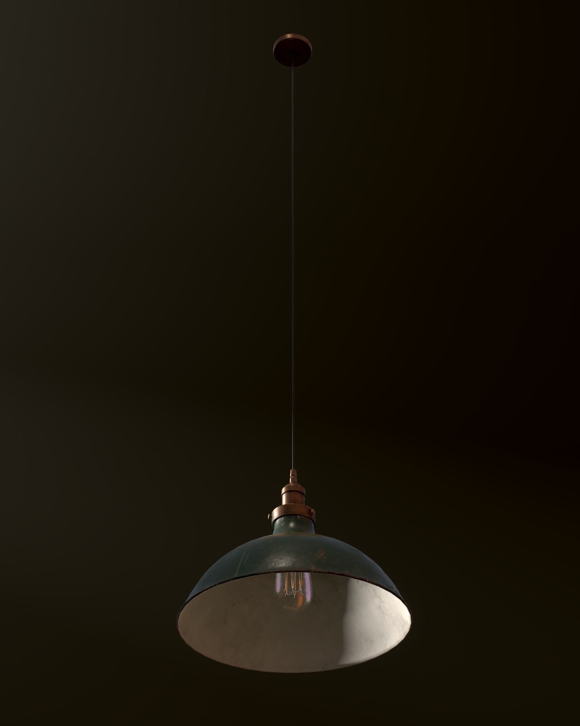 Old Pendant Lamp 4K Low-poly 3D model_27
