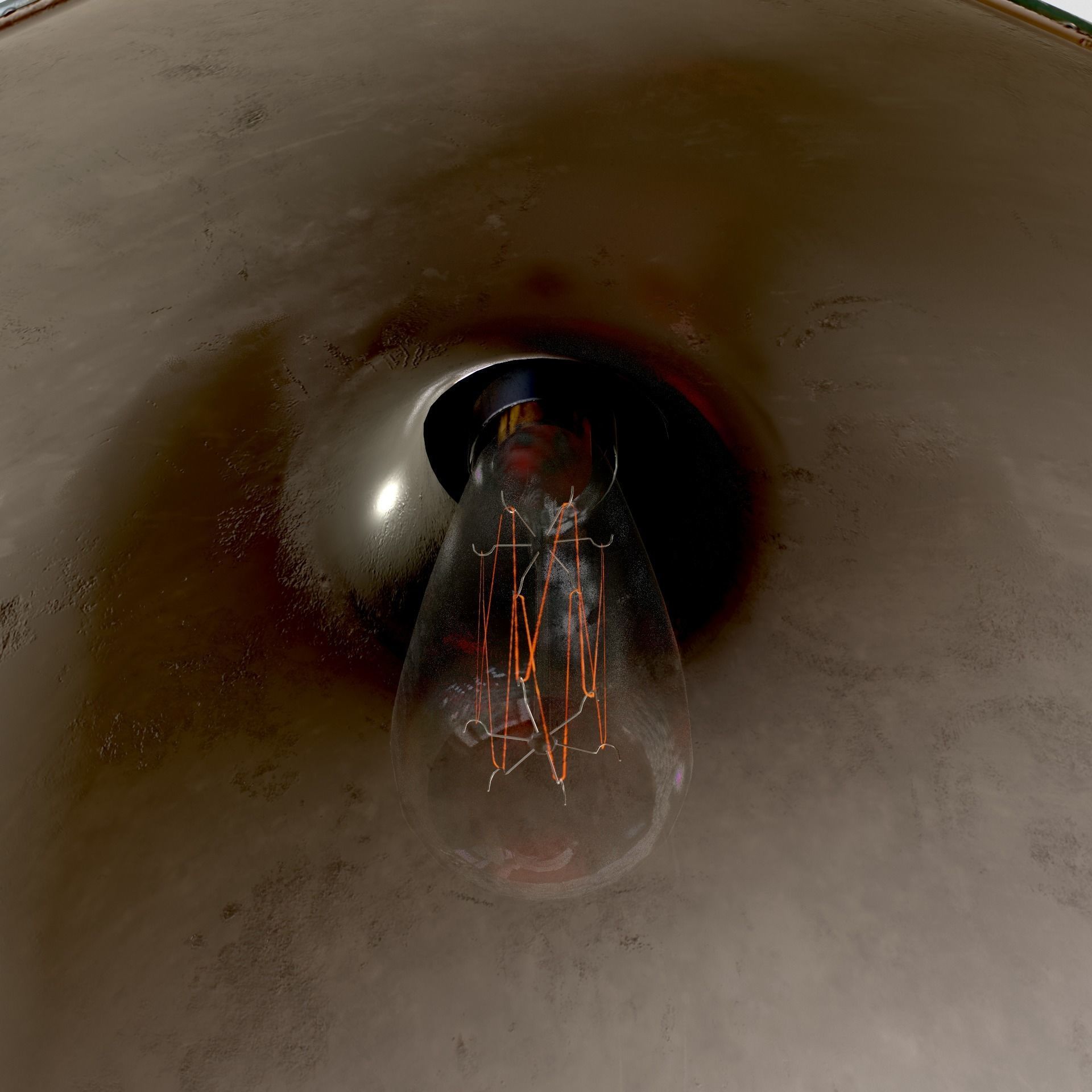 Old Pendant Lamp 4K Low-poly 3D model_3