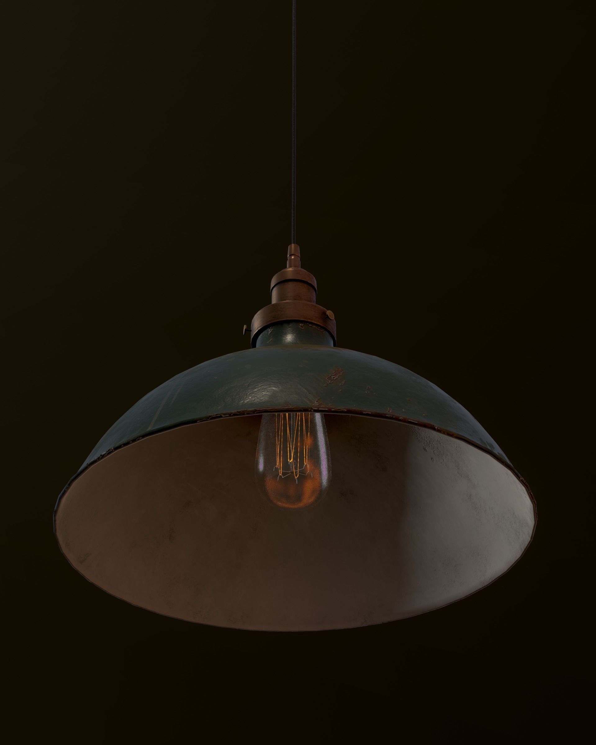 Old Pendant Lamp 4K Low-poly 3D model_30