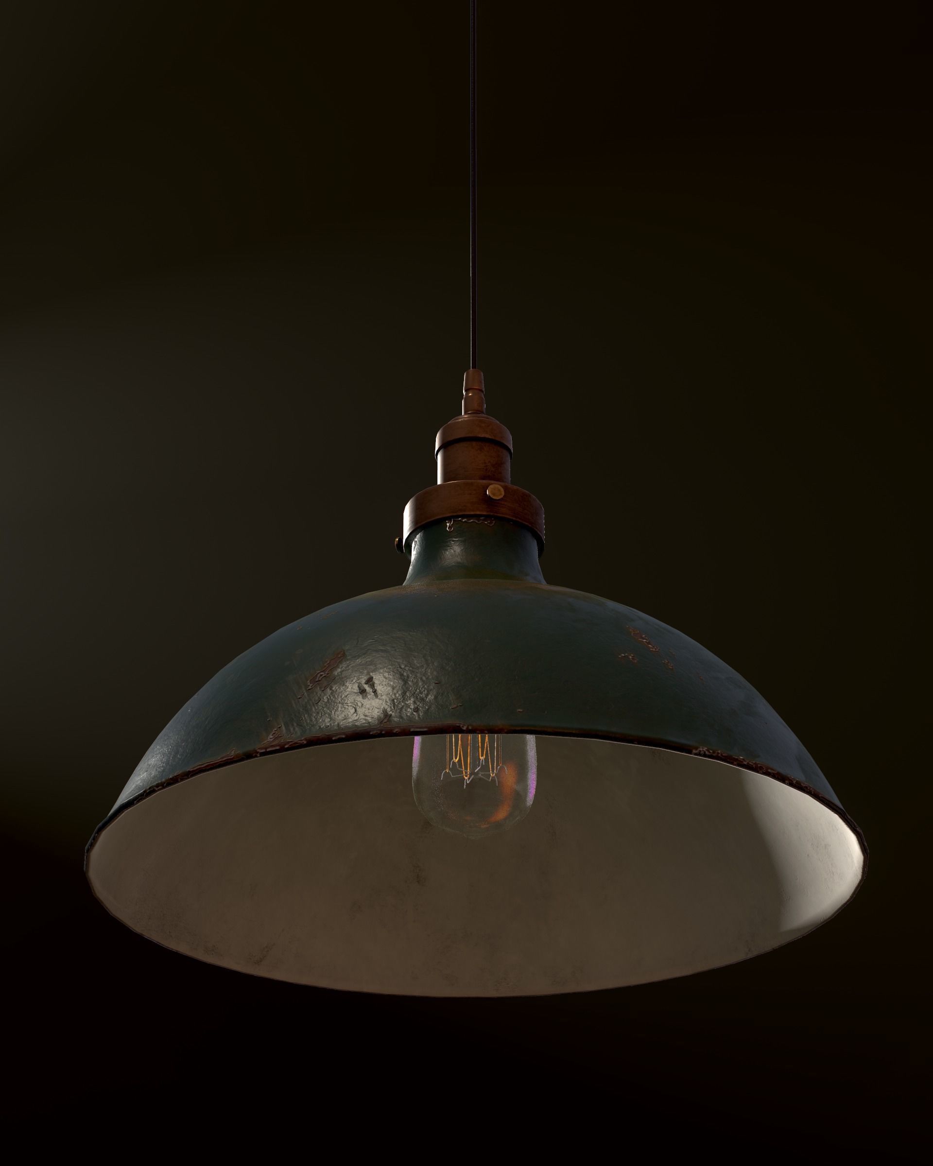 Old Pendant Lamp 4K Low-poly 3D model_28