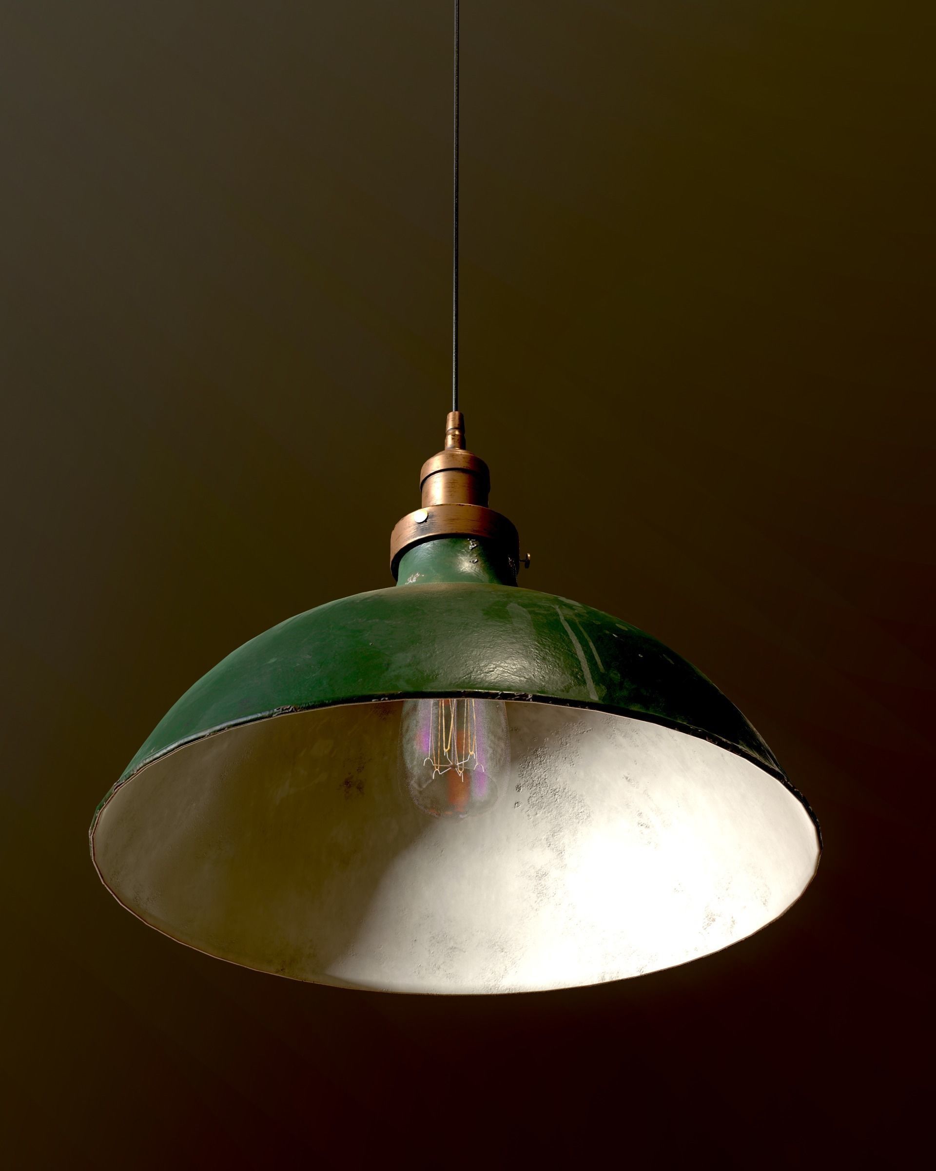 Old Pendant Lamp 4K Low-poly 3D model_11