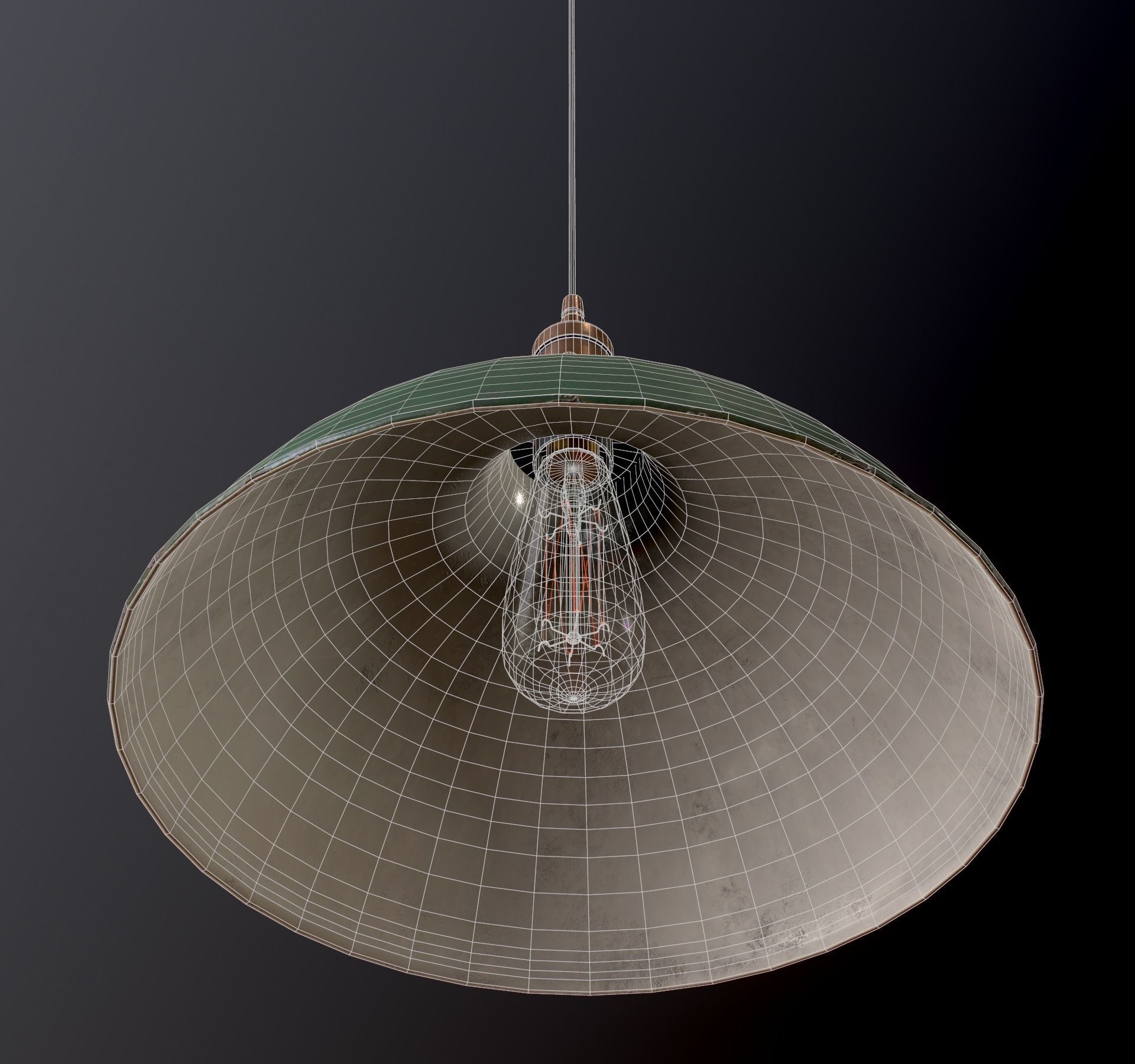 Old Pendant Lamp 4K Low-poly 3D model_19