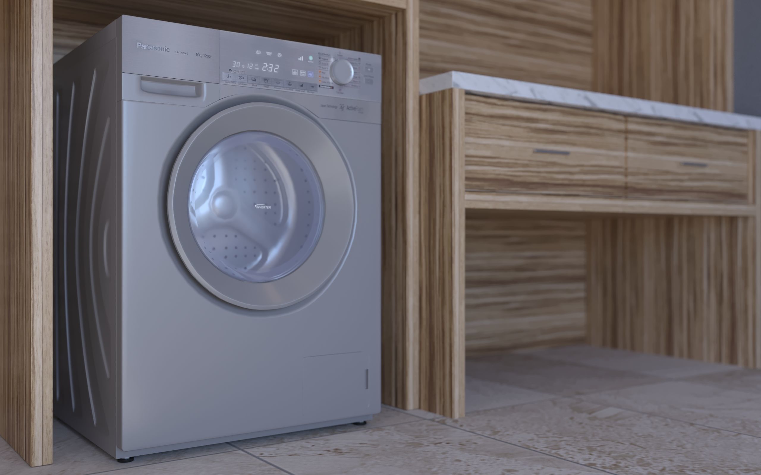 Washing Machine - Panasonic Econavi 3D model_6