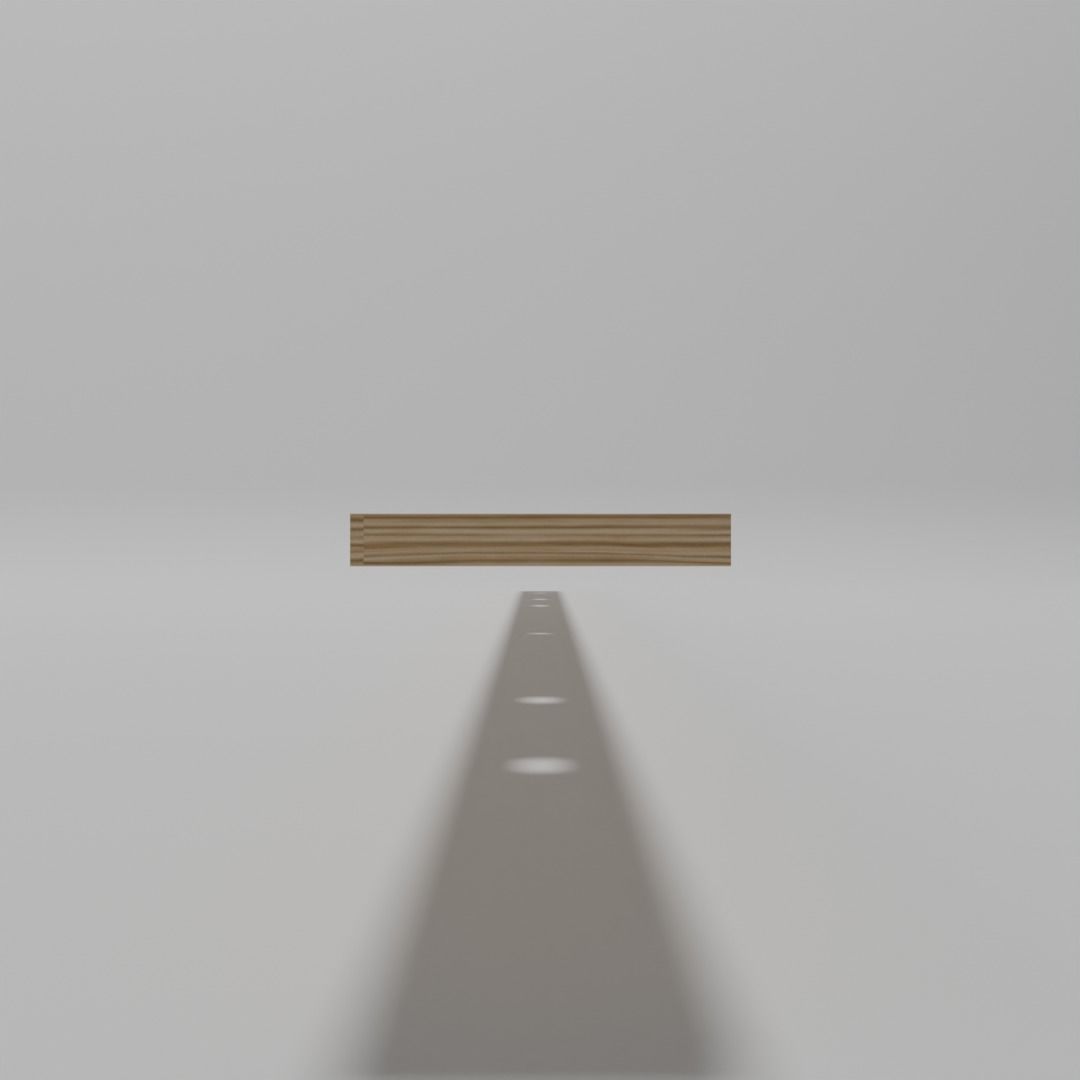 Wooden Meter Stick Low-poly 3D model_5