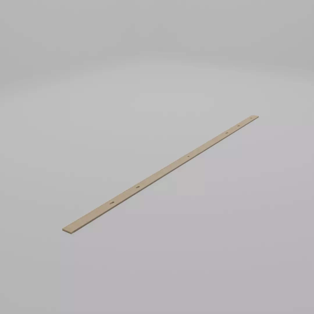 Wooden Meter Stick Low-poly 3D model_0