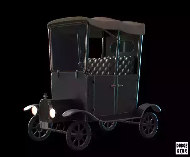 CarThesis old fashioned car Low-poly 3D model