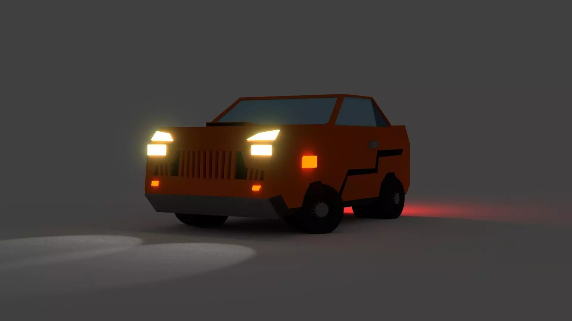 Low Poly Muscle Car Rig Low-poly 3D model