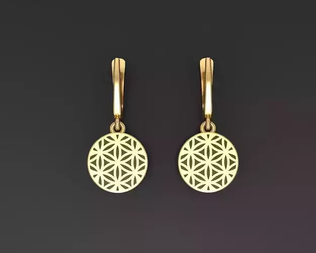 Flower of Life earrings 3D print model