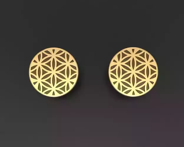 Pusset earrings Flower of life 3D print model