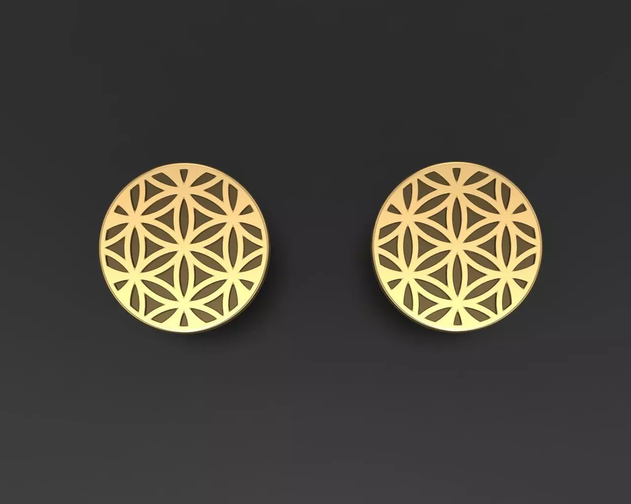 Pusset earrings Flower of life 3D print model