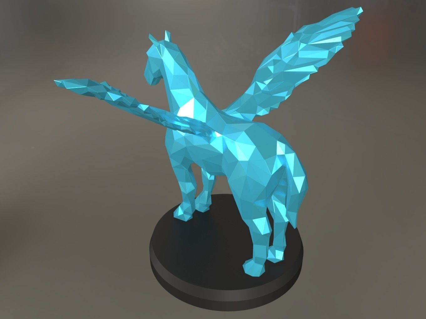 Poly Pegasus 3D print model_3