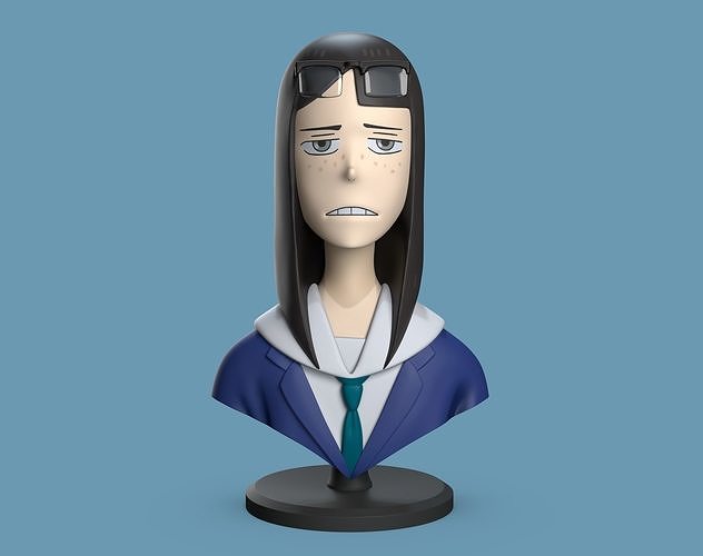 Kanamori bust 3D print model from Keep Your Hands Off Eizouken 3D print model