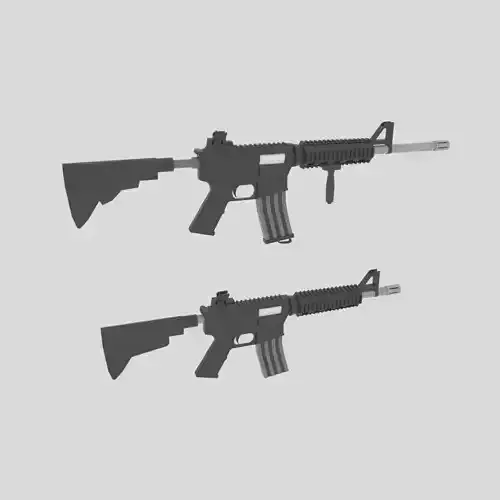 2 M4 Carbine -Unique Style-Rigged Game Ready Low-poly 3D model