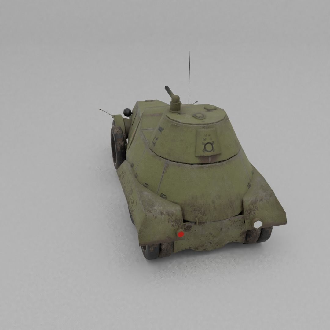 BA-11 Armored Car Low-poly 3D model_28