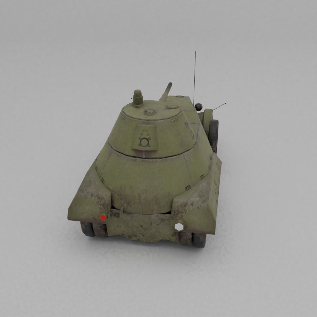 BA-11 Armored Car Low-poly 3D model_27