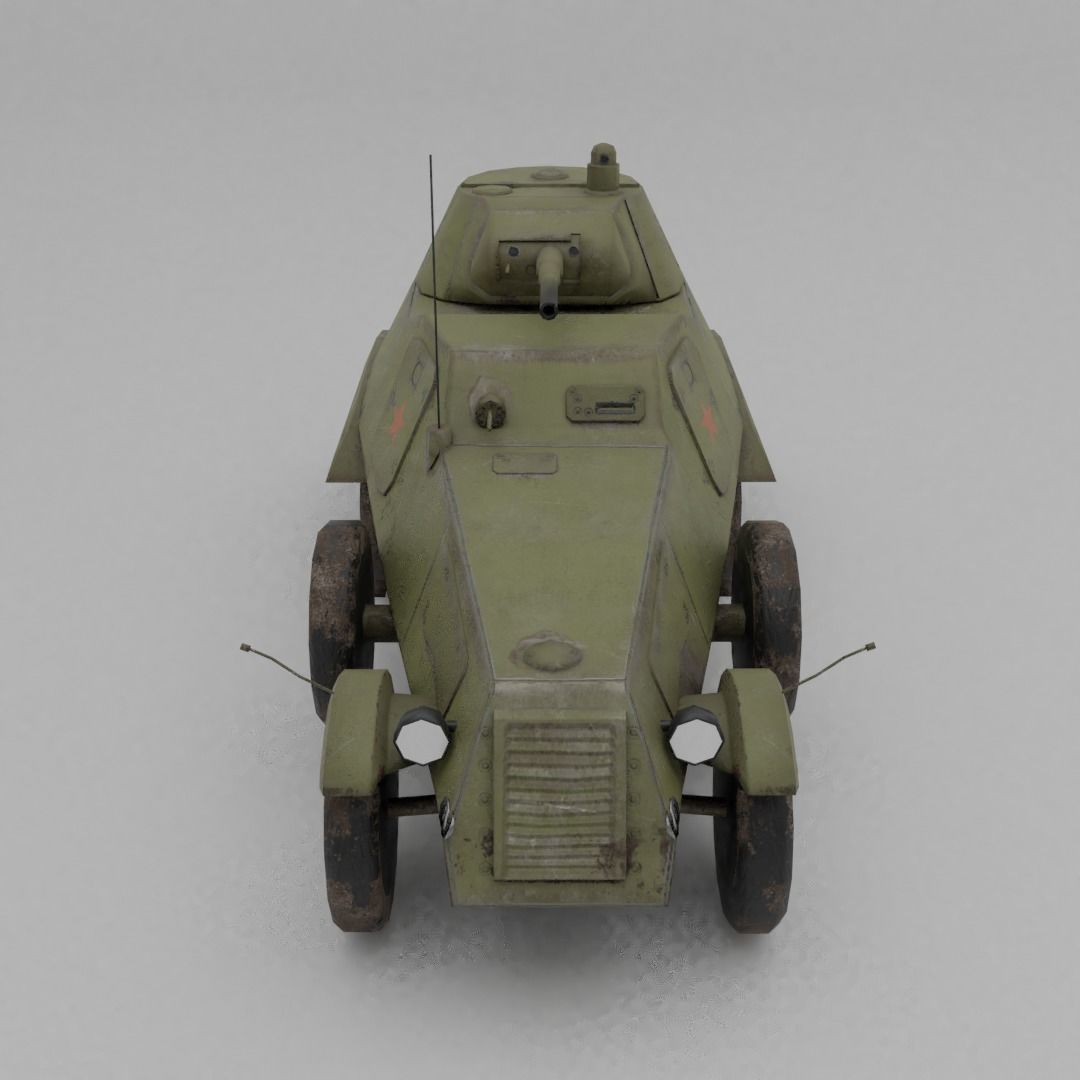 BA-11 Armored Car Low-poly 3D model_11