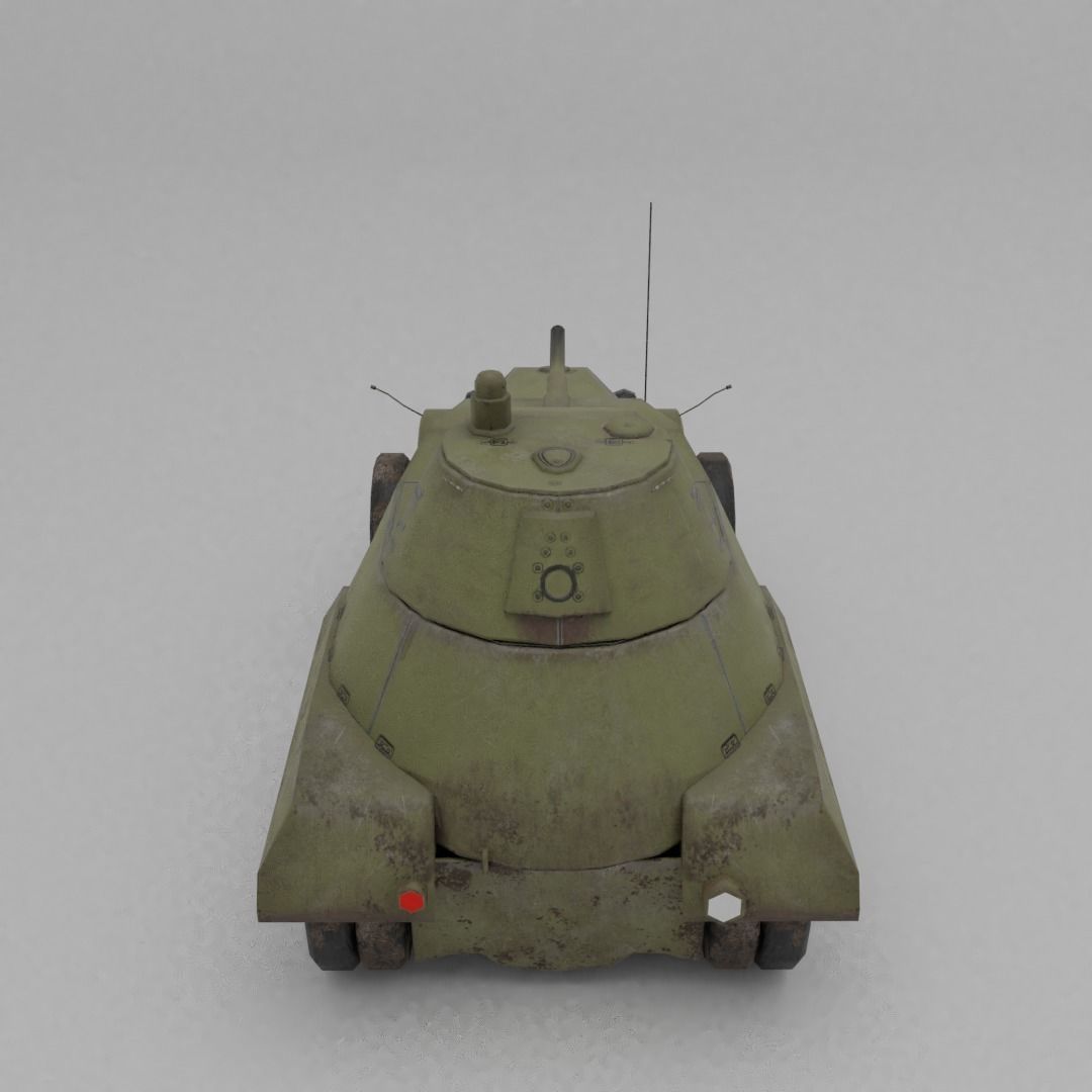 BA-11 Armored Car Low-poly 3D model_15
