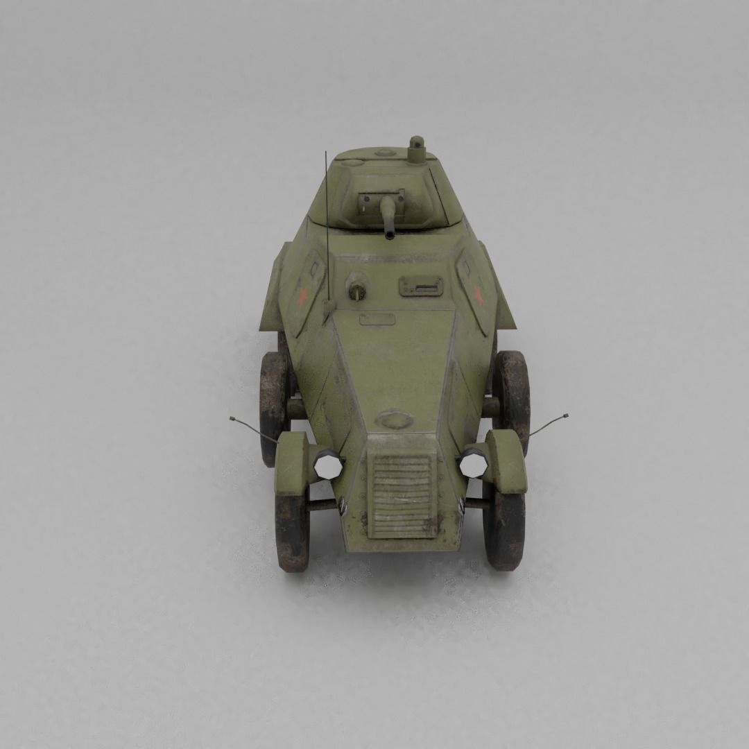 BA-11 Armored Car Low-poly 3D model_20