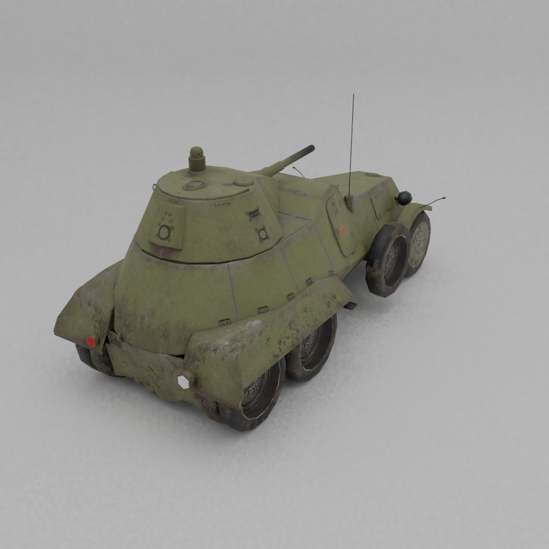BA-11 Armored Car Low-poly 3D model_26