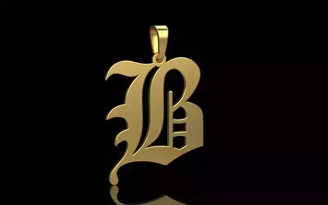 Latter B rose gold initial pendant