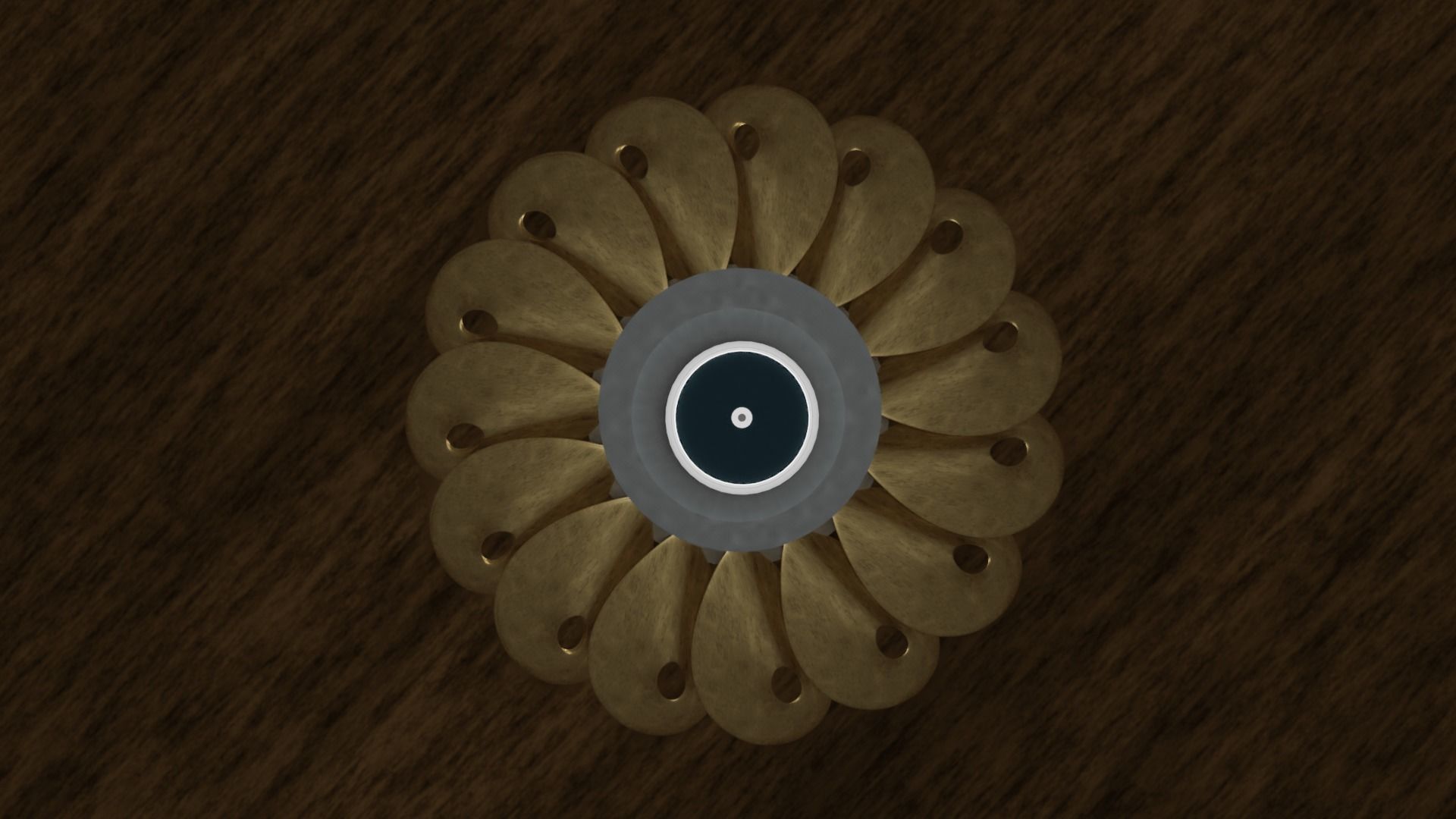 Brass Floral Pendant Lamp 3D model_4