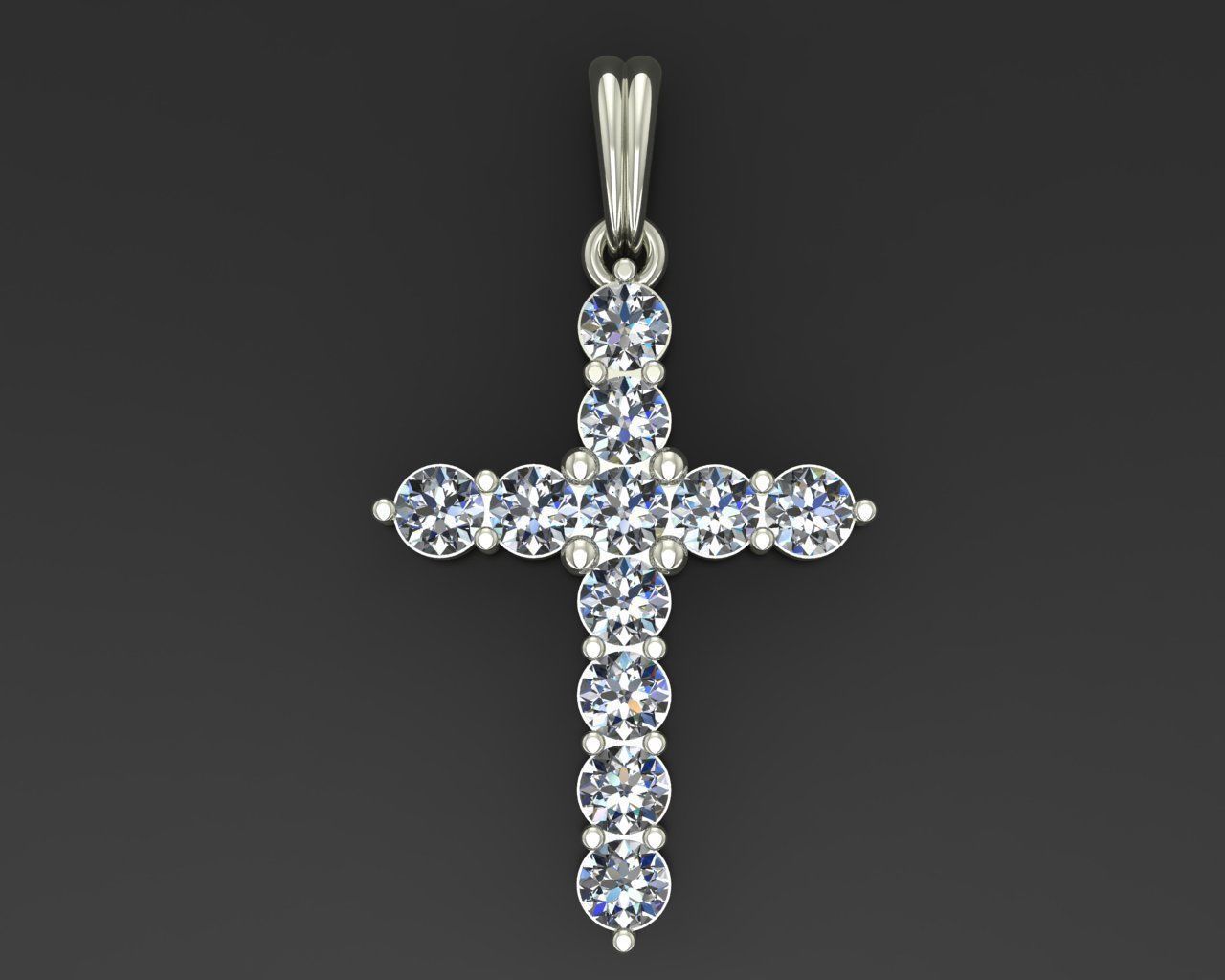 Cross with gem 3D print model_10