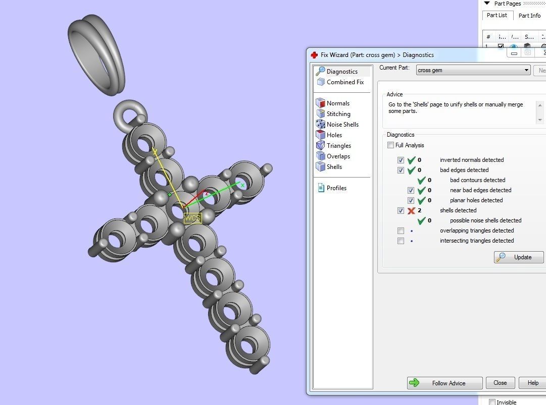 Cross with gem 3D print model_11