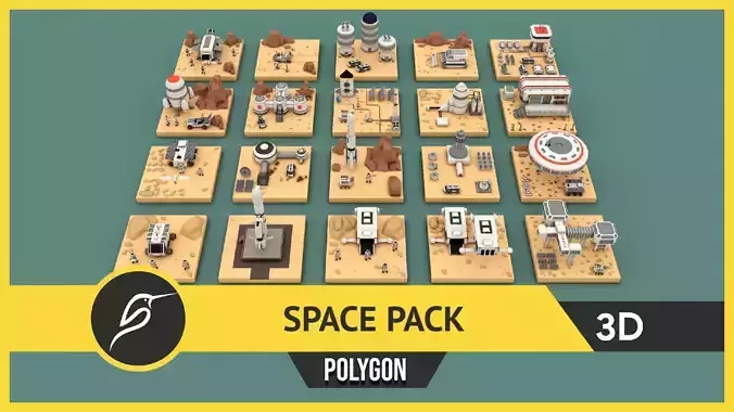 Polygon Space Pack Low-poly 3D model