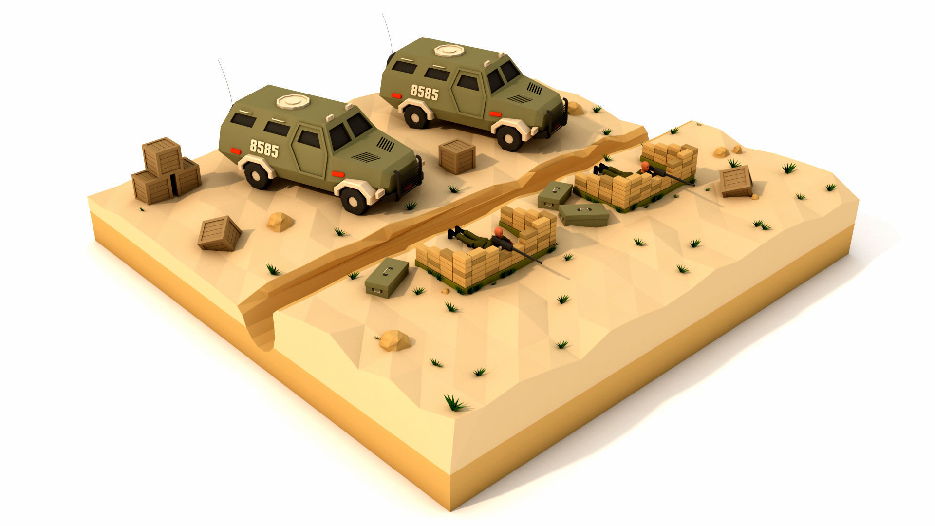 Polygon Military Combo Pack Low-poly 3D model_9