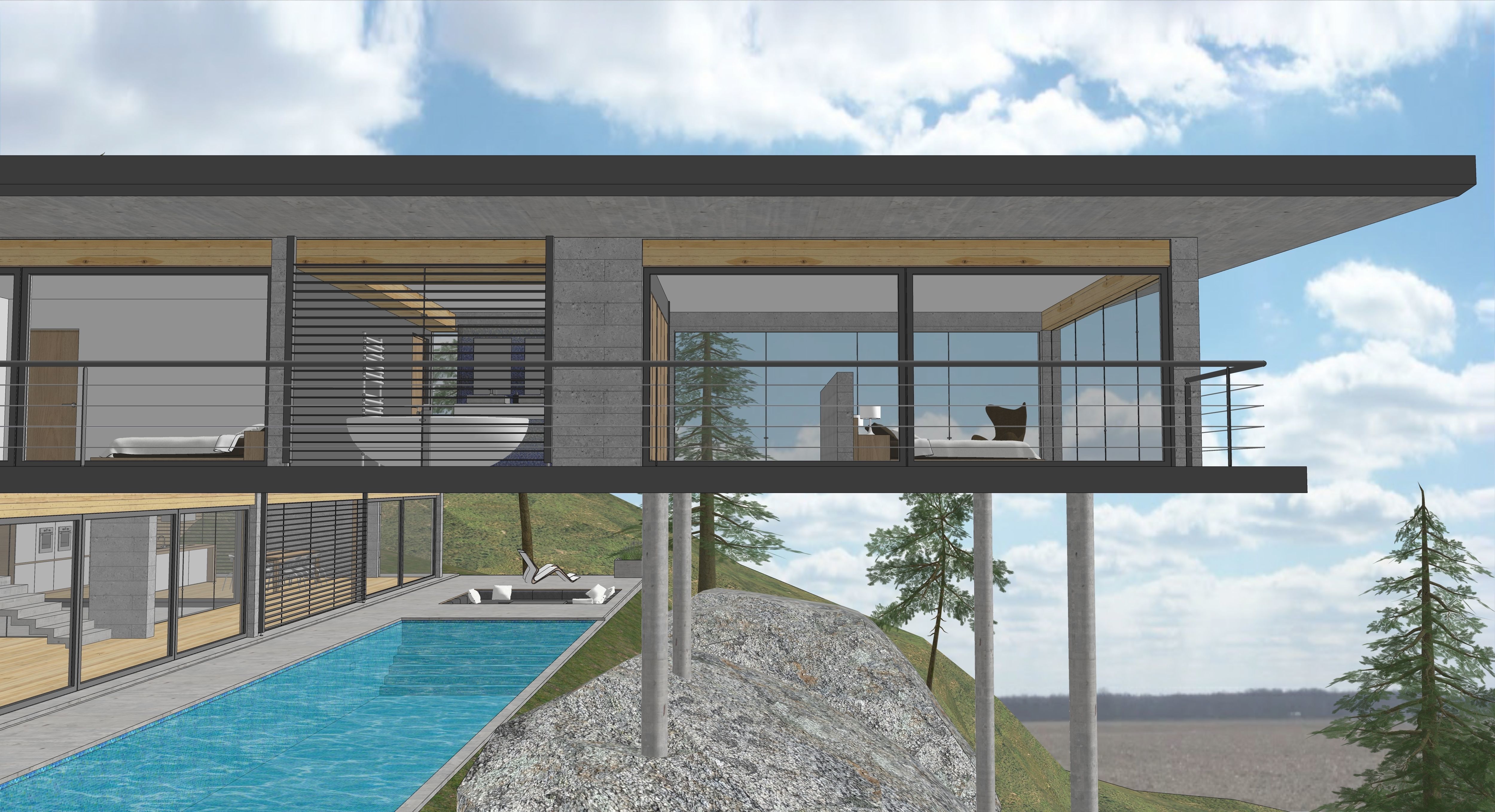 Mountain Villa Sketchup 3D model_47