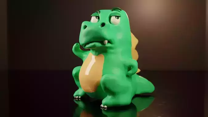 Komo Dinosaur 3D Model Inspired from Whatsapp Sticker