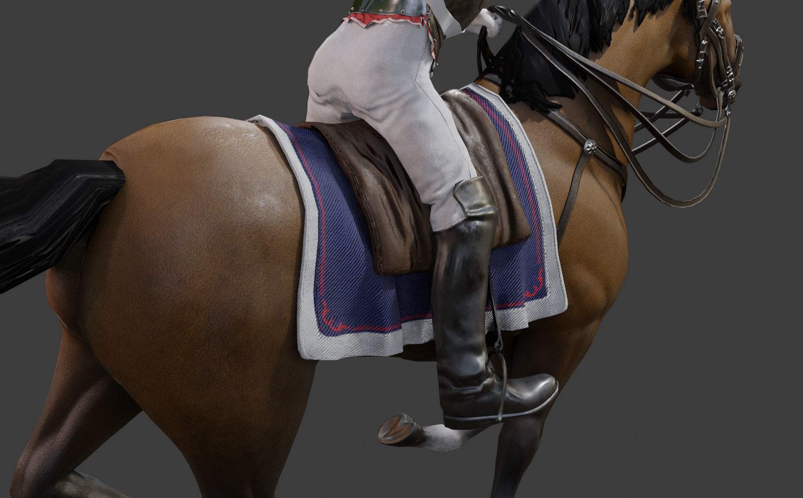 Napoleonic Cuirassier Low-poly 3D model_14